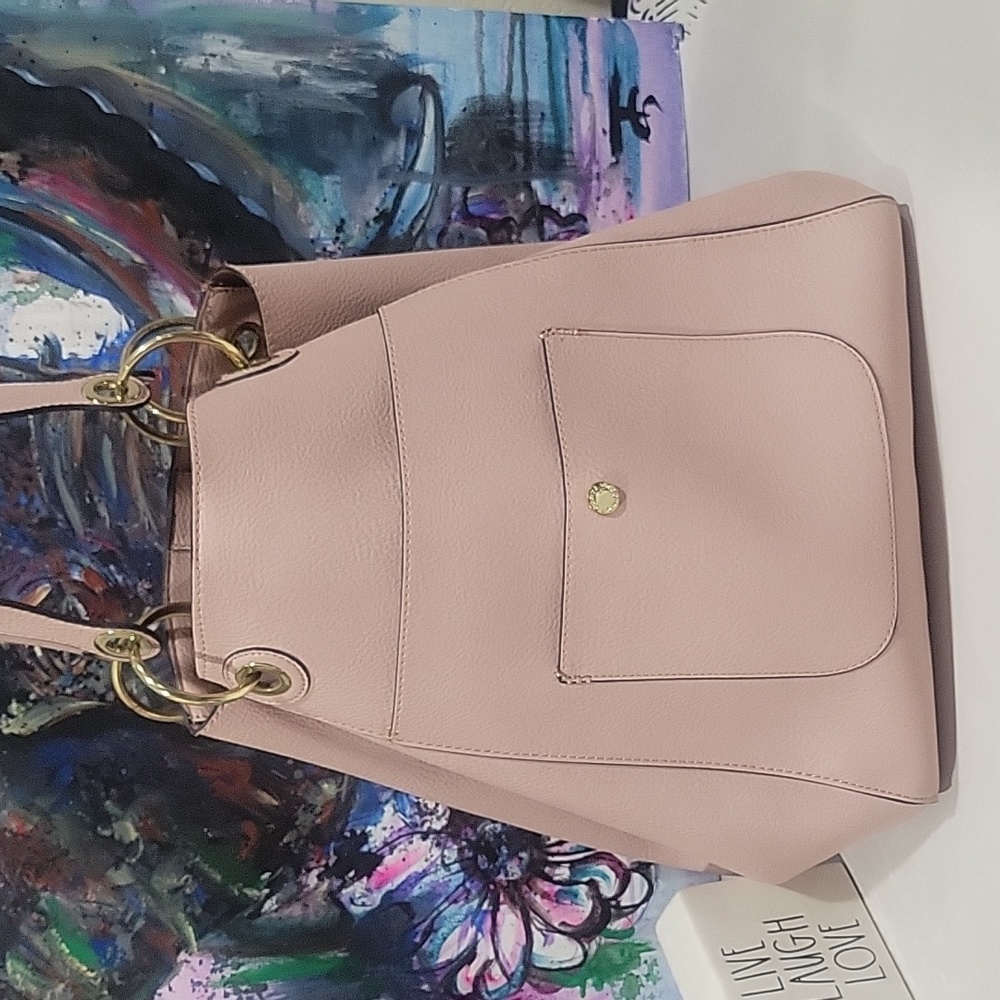 Steve Madden Huge HoBo Tote Hand Bag Blush Pink Hardware Spacious